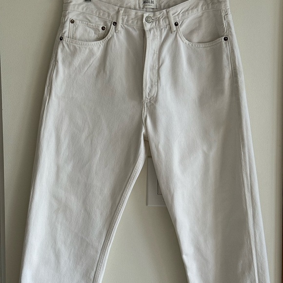 AGOLDE 90s Pinch Waist White High Rise Straight Jeans Size 29 - Picture 7 of 14